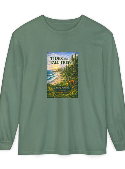 "Tides and Tall Trees" Unisex Garment-dyed Long Sleeve T-Shirt