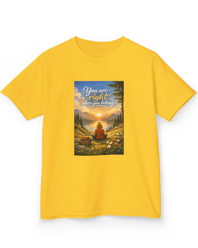 "You Are Right Where You Belong" Kids Heavy Cotton Tee
