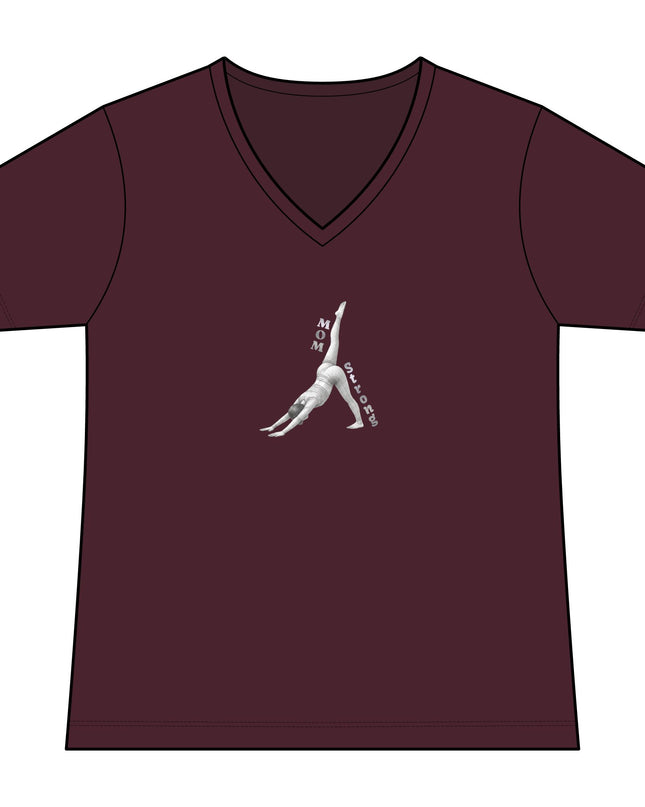 "Mom Strong Pilates" Women's Relaxed Jersey Short Sleeve V-Neck Tee