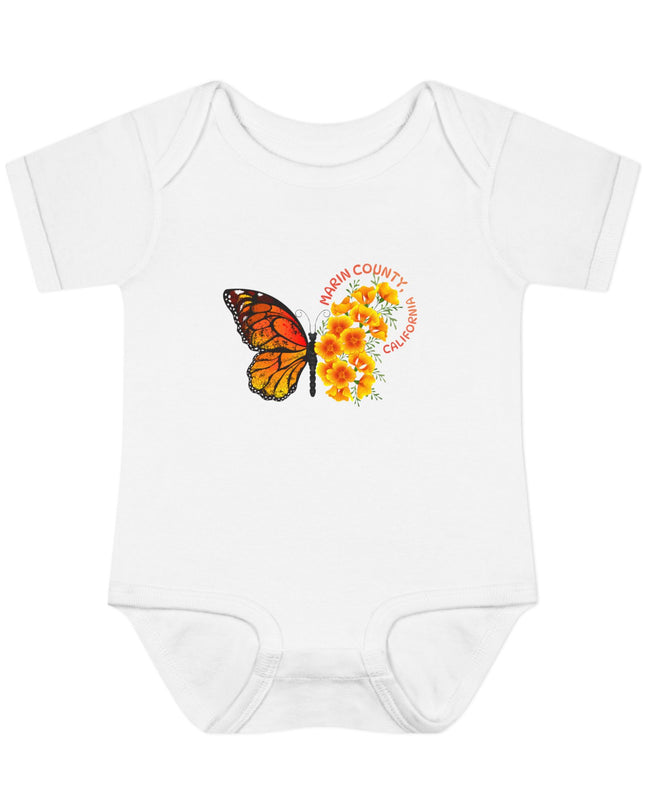 "Butterflies and Poppies Marin County, California" Infant Baby Rib Bodysuit