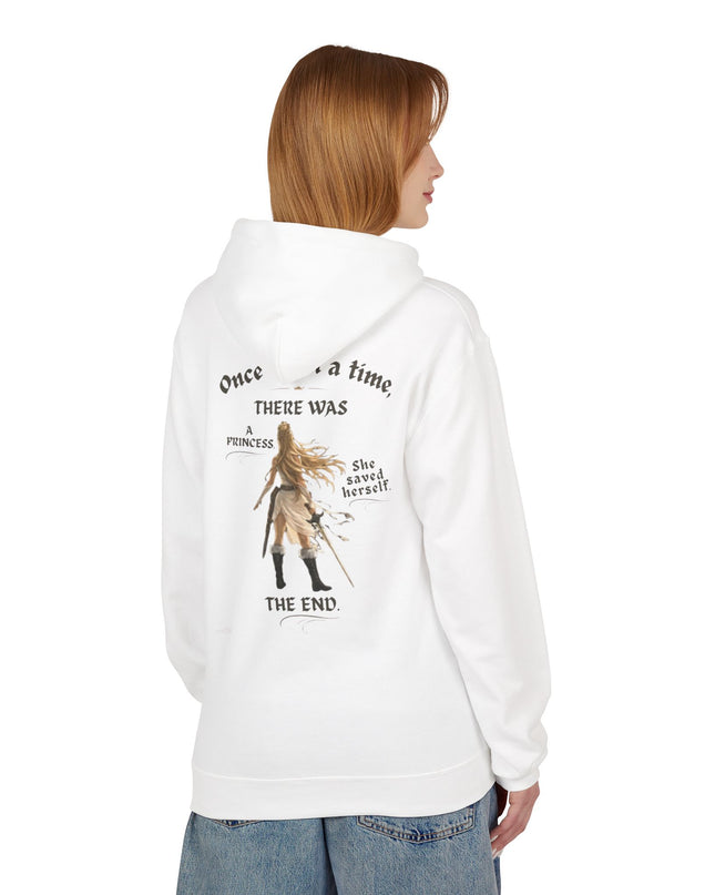 "She Saved Herself" (Ink both sides) Unisex Midweight Softstyle Fleece Hoodie