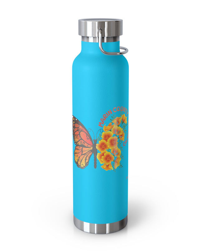 "Butterflies and Poppies Marin County, California" Copper Vacuum Insulated Bottle, 22oz