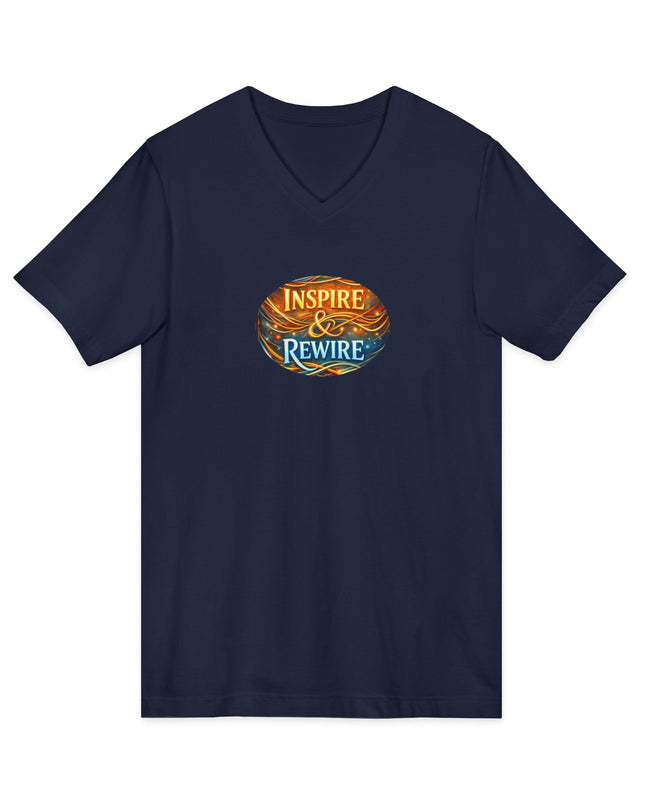 "Inspire and Rewire" Unisex Jersey Short Sleeve V-Neck Tee