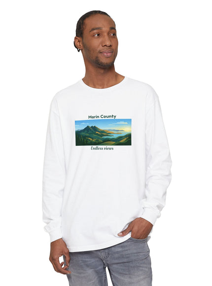 "Marin County - Endless Views" Unisex Garment-dyed Long Sleeve T-Shirt