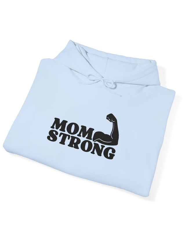 "Mom Strong (Black embroidery)" Unisex Heavy Blend Hooded Sweatshirt