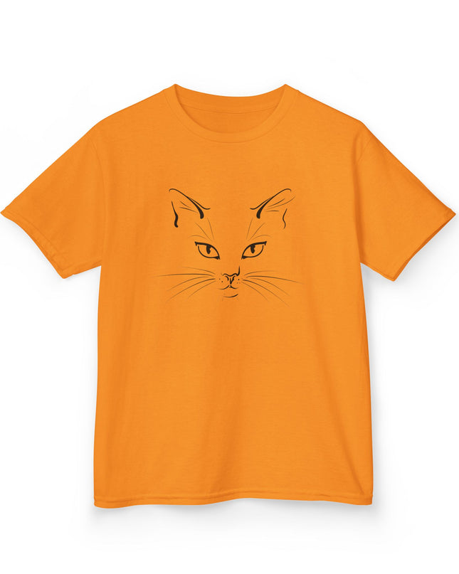 "Cat Face Sketch" Kids Heavy Cotton Tee