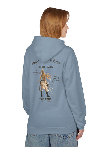"She Saved Herself V1" (Ink both sides) Unisex Midweight Softstyle Fleece Hoodie