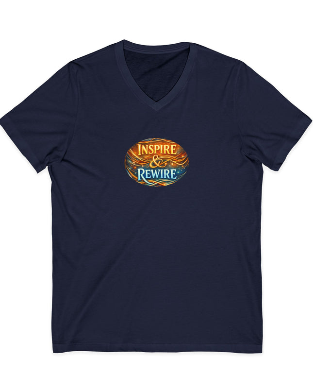 "Inspire and Rewire" Unisex Jersey Short Sleeve V-Neck Tee