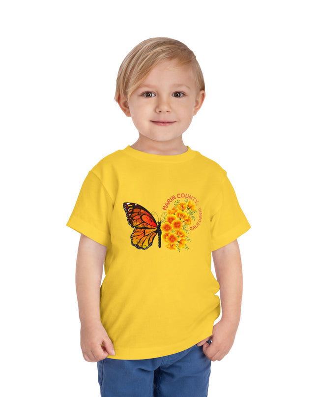 "Butterflies and Poppies Marin County, California" Toddler Short Sleeve Tee