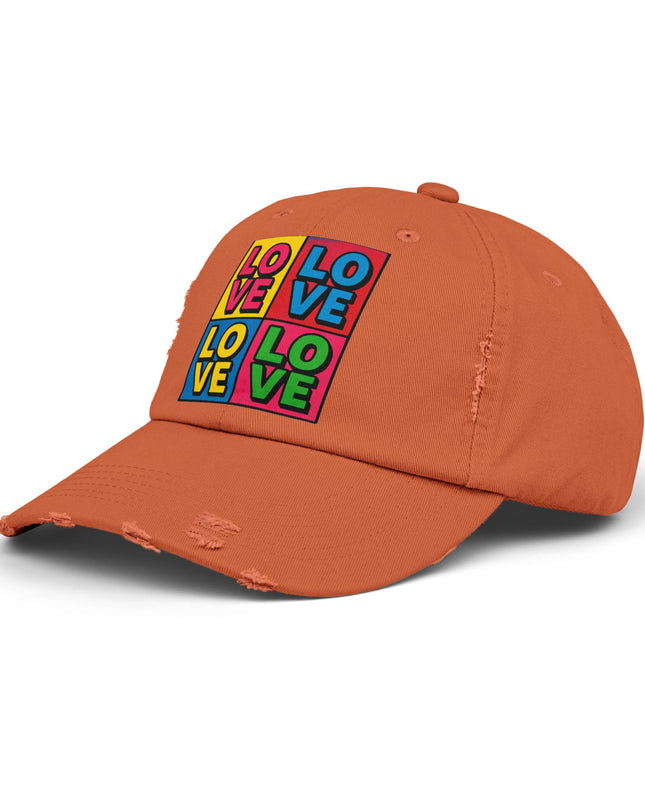 "Love (Andy Warhol style)"Unisex Distressed Cap