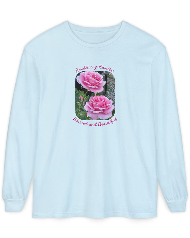 "Blessed and Beautiful" Unisex Garment-dyed Long Sleeve T-Shirt