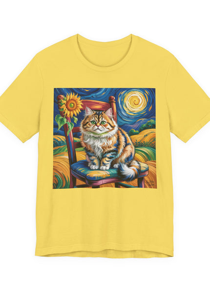 "Cat - Vincent Van Gogh style" V.1 Unisex Jersey Short Sleeve Tee