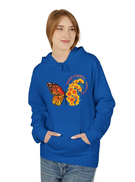 "Butterflies and Poppies Marin County, California" Unisex Midweight Softstyle Fleece Hoodie