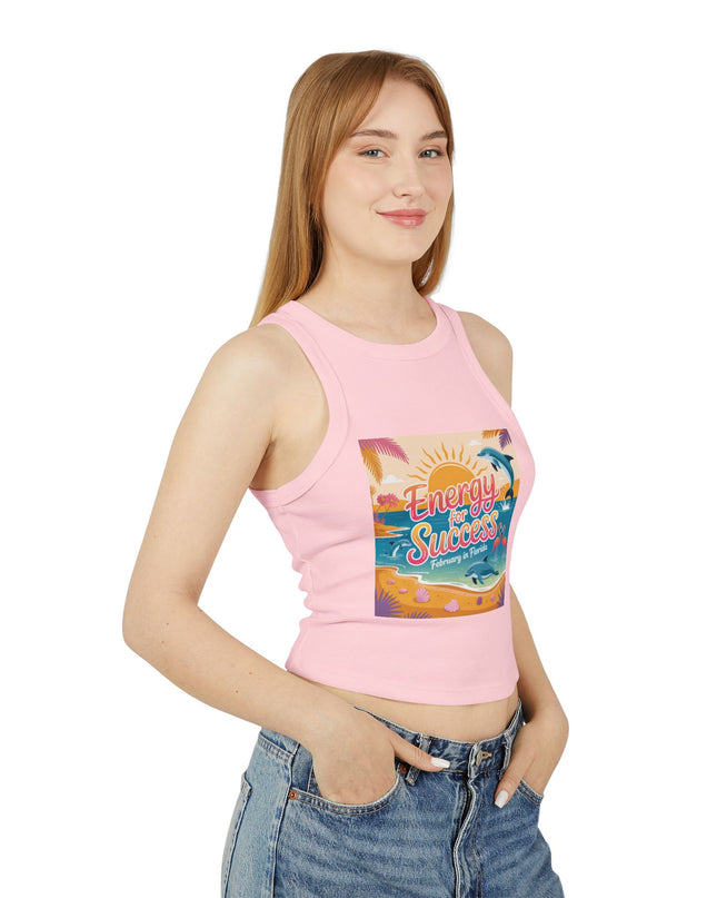 "February and Florida, Energy for Success" Women's Micro Rib Racer Tank Top