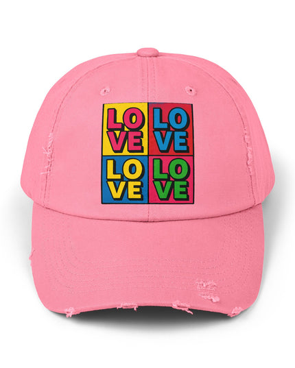 "Love (Andy Warhol style)"Unisex Distressed Cap