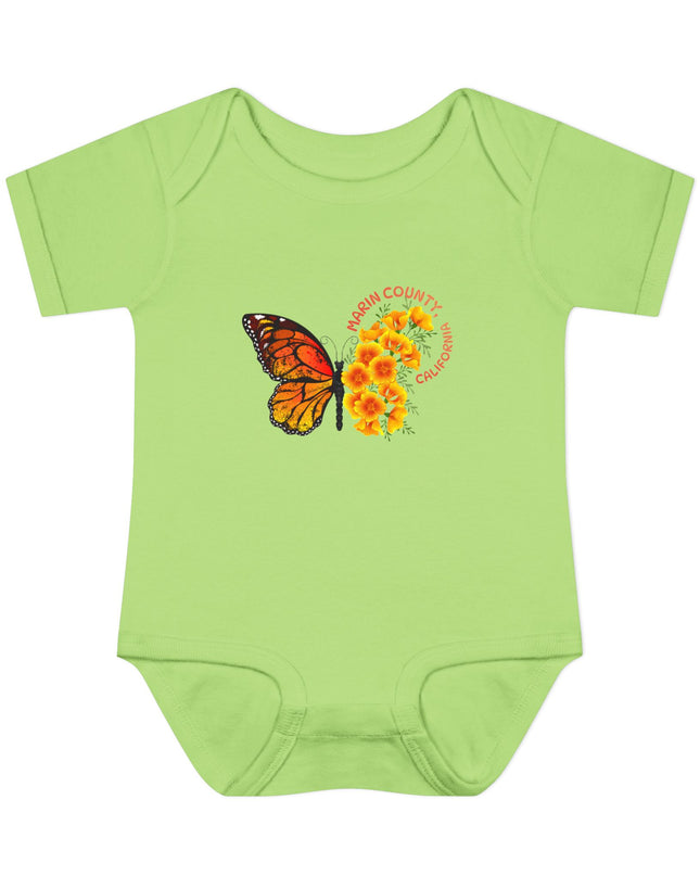 "Butterflies and Poppies Marin County, California" Infant Baby Rib Bodysuit