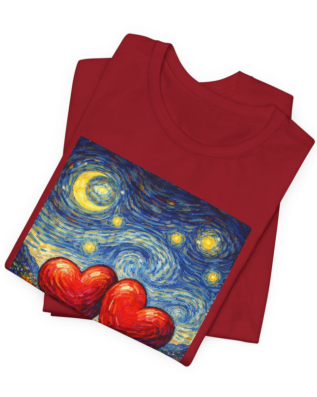 "Valentine's Day - Vincent Van Gogh Style" Unisex Jersey Short Sleeve Tee
