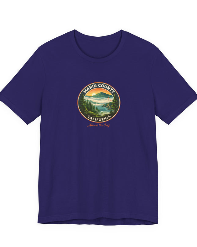 "Marin County, Above the Fog" Unisex Jersey Short Sleeve Tee
