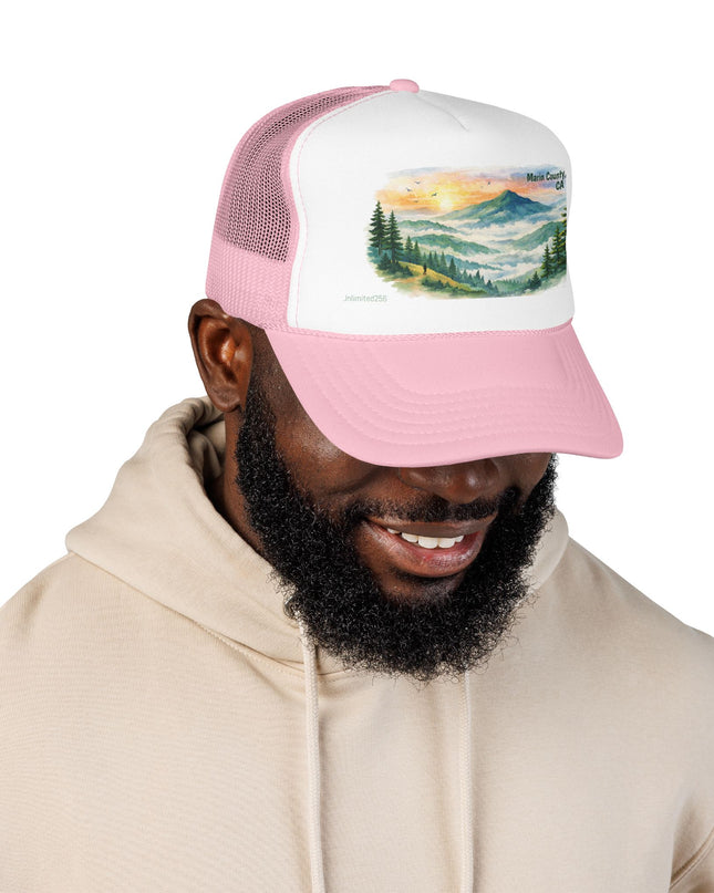 "Marin County, Where the Hills Meet the Sky" Foam Trucker Hat