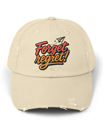 "Forget regret" Unisex Distressed Cap