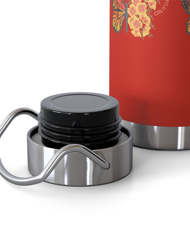 "Butterflies and Poppies Marin County, California" Copper Vacuum Insulated Bottle, 22oz