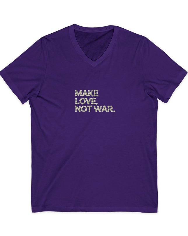 "Make Love Not War" Unisex Jersey Short Sleeve V-Neck Tee