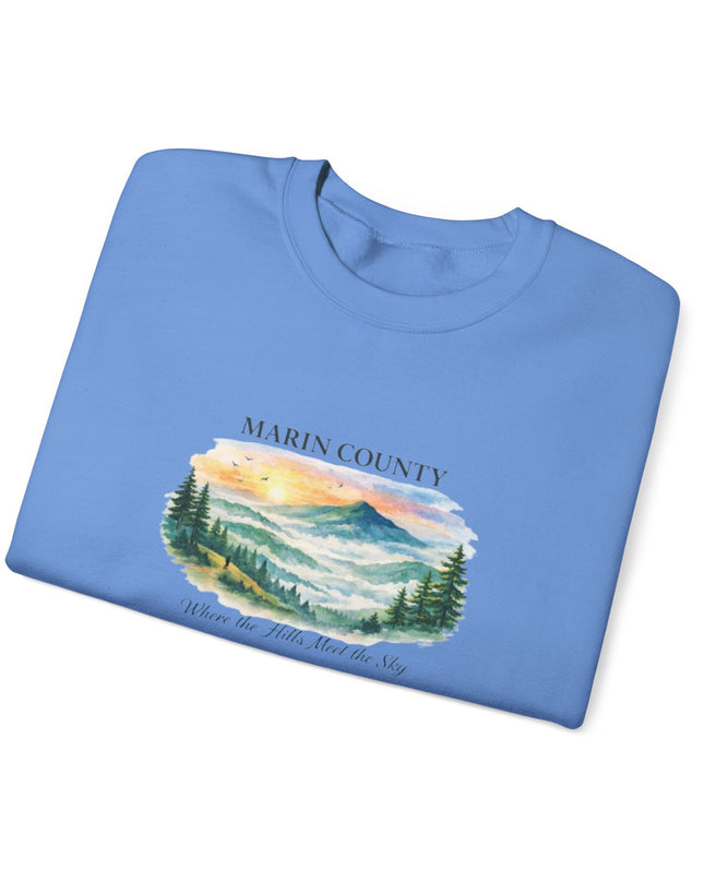 "Marin County, Where the Hills Meet the Sky" Unisex Heavy Blend Crewneck Sweatshirt
