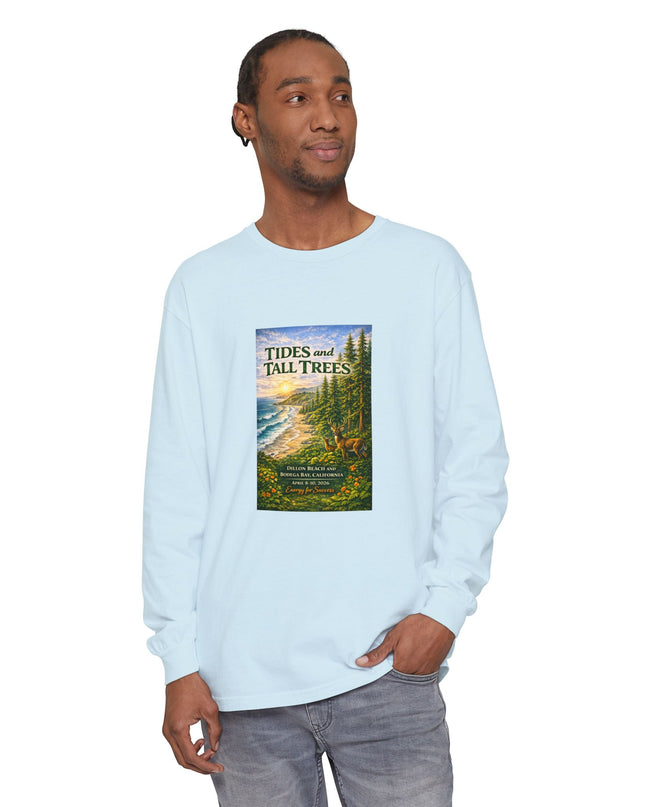 "Tides and Tall Trees" Unisex Garment-dyed Long Sleeve T-Shirt