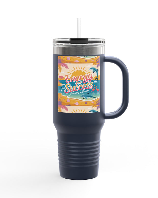 "February in Florida, Energy for Success" Insulated Travel Mug, 40oz