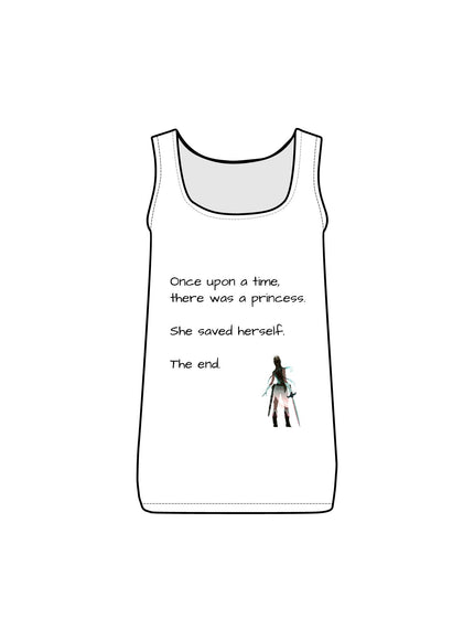 "Once upon a time, there was a princess..." Women's Ribbed Tank Top (White only)