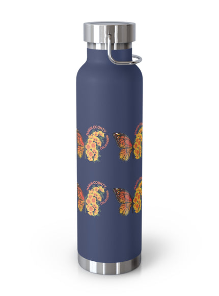 "Butterflies and Poppies Marin County, California" Copper Vacuum Insulated Bottle, 22oz