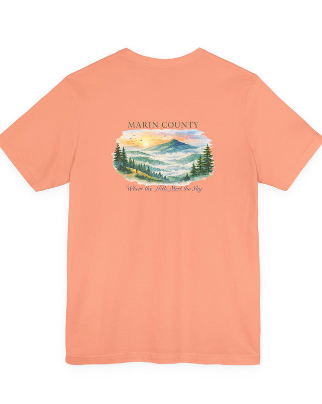 "Marin County, Where the Hills Meet the Sky" Unisex Jersey Short Sleeve Tee