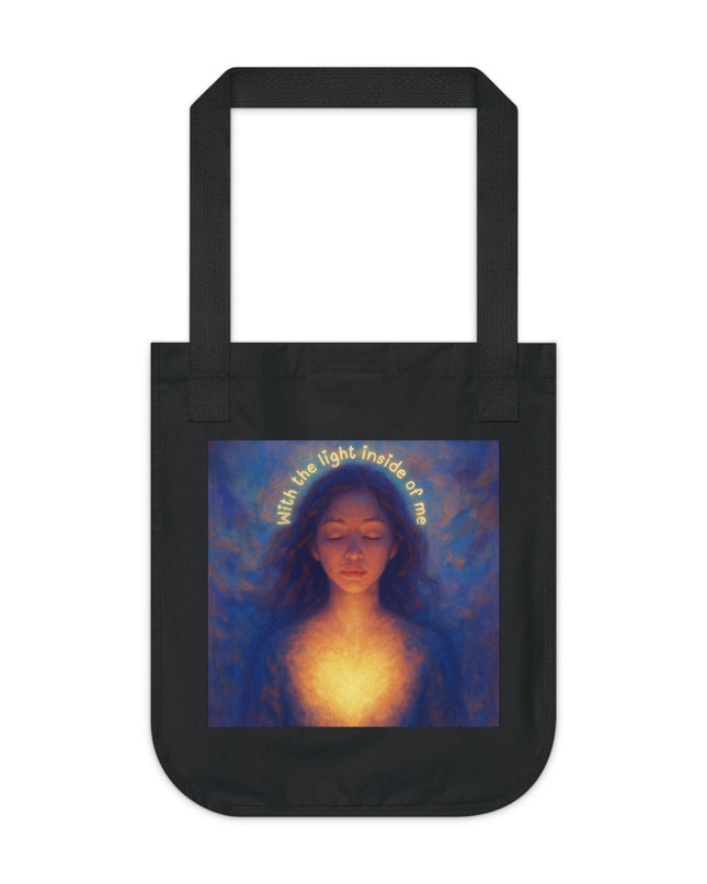 "With the Light Inside of Me" Organic Canvas Tote Bag