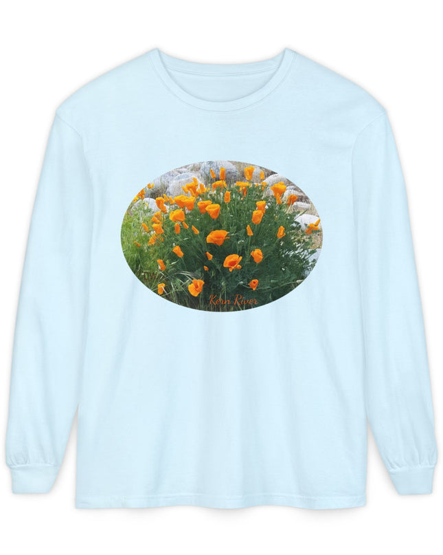 "California Poppies" Unisex Garment-dyed Long Sleeve T-Shirt
