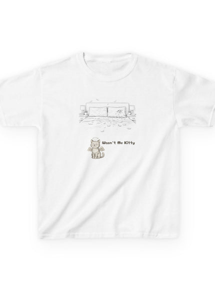 "Wasn't Me Kitty -Bedroom" Kids Heavy Cotton Tee