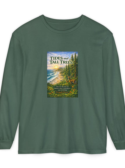 "Tides and Tall Trees" Unisex Garment-dyed Long Sleeve T-Shirt