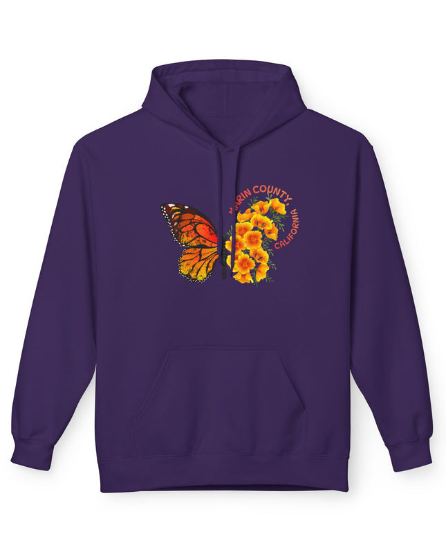 "Butterflies and Poppies Marin County, California" Unisex Midweight Softstyle Fleece Hoodie