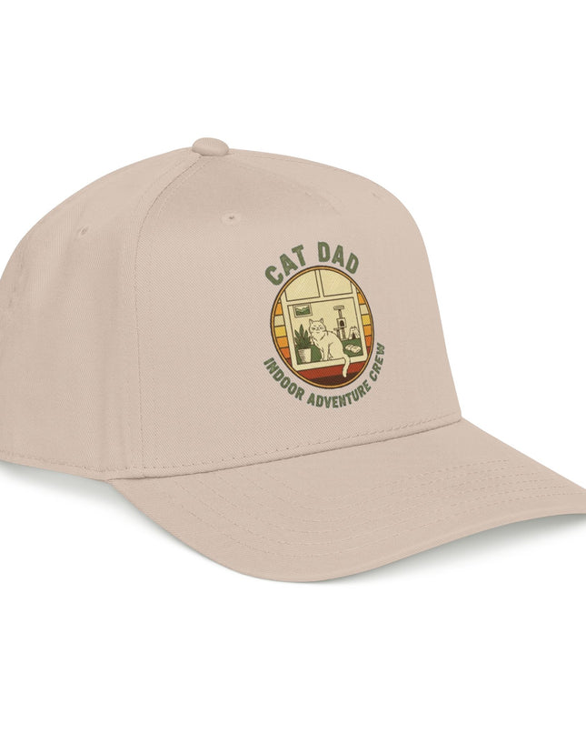 "Cat Dad Indoor Adventure Crew" Mid Profile Baseball Cap