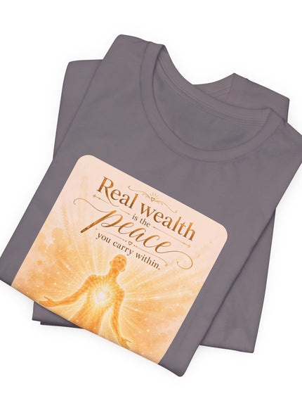 "Real Wealth" Unisex Jersey Short Sleeve Tee