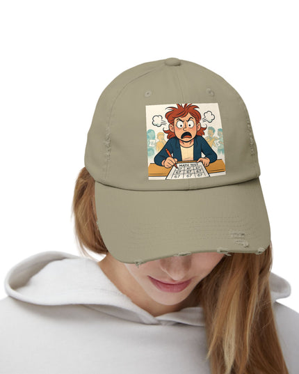 "67 with a Frustrated Math Teacher" - Unisex Distressed Cap