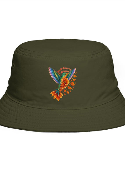 "Hummingbird and Poppies" Bucket Hat