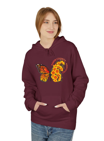 "Butterflies and Poppies Marin County, California" Unisex Midweight Softstyle Fleece Hoodie