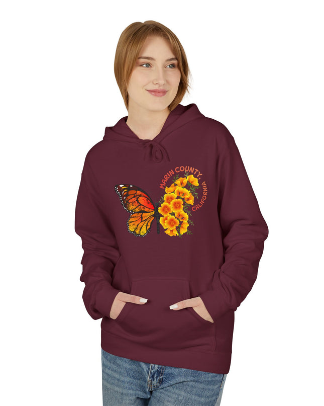 "Butterflies and Poppies Marin County, California" Unisex Midweight Softstyle Fleece Hoodie