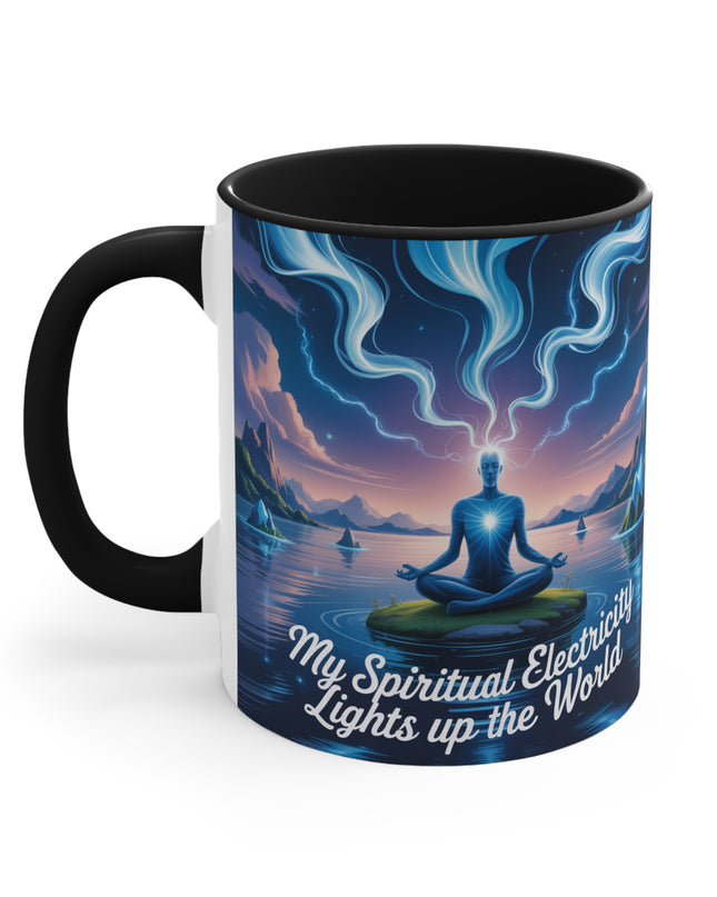 "My Spiritual Electricity Lights Up the World" Accent Mug