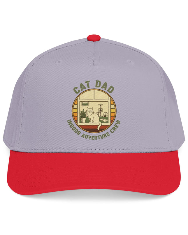 "Cat Dad Indoor Adventure Crew" Mid Profile Baseball Cap