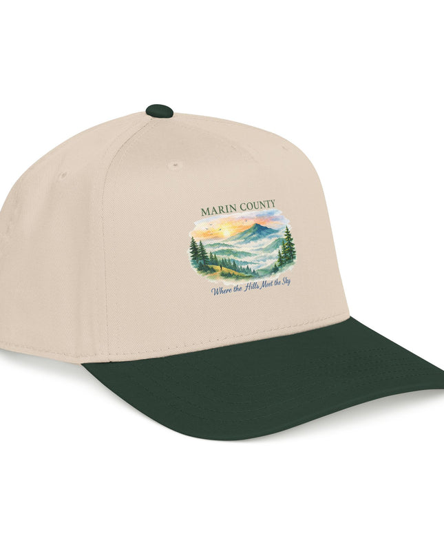 "Marin County, Where the Hills Meet the Sky" Mid Profile Baseball Cap