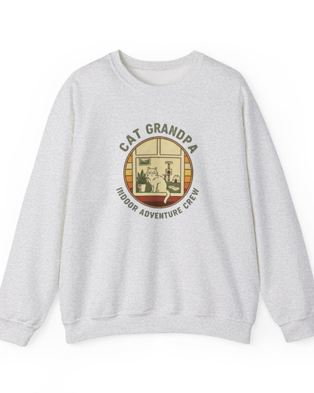 "Cat Grandpa Indoor Adventure Crew" Unisex Adult Sweatshirt