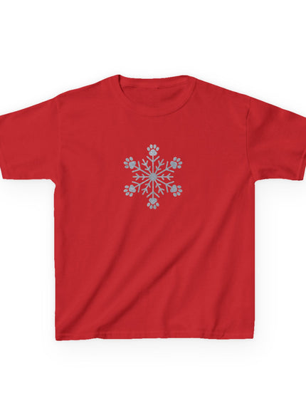 "Snowflake with Paws" Kids Heavy Cotton Tee