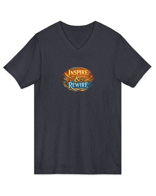 "Inspire and Rewire" Unisex Jersey Short Sleeve V-Neck Tee