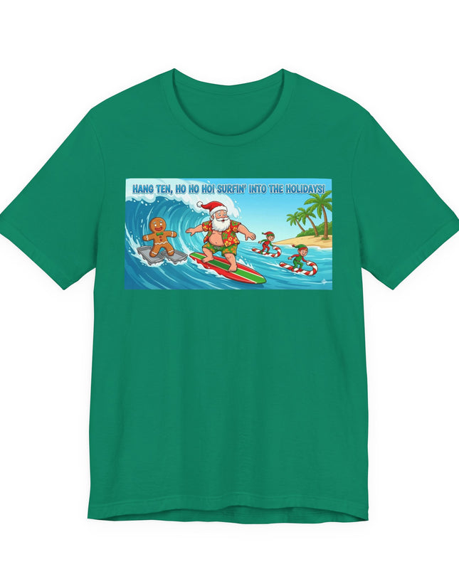 "Surfing into the Holidays" Unisex Jersey Short Sleeve Tee